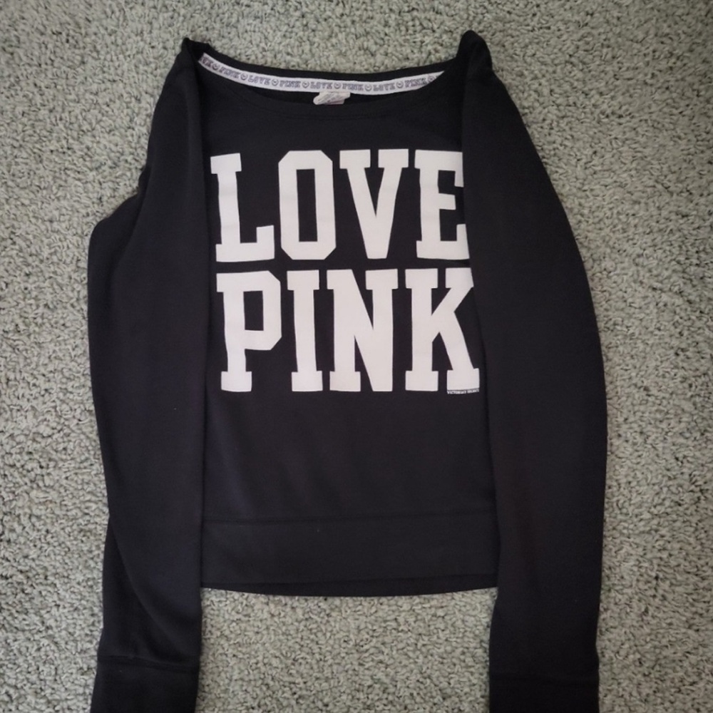 PINK Victoria's Secret Black Long Sleeve Shirt